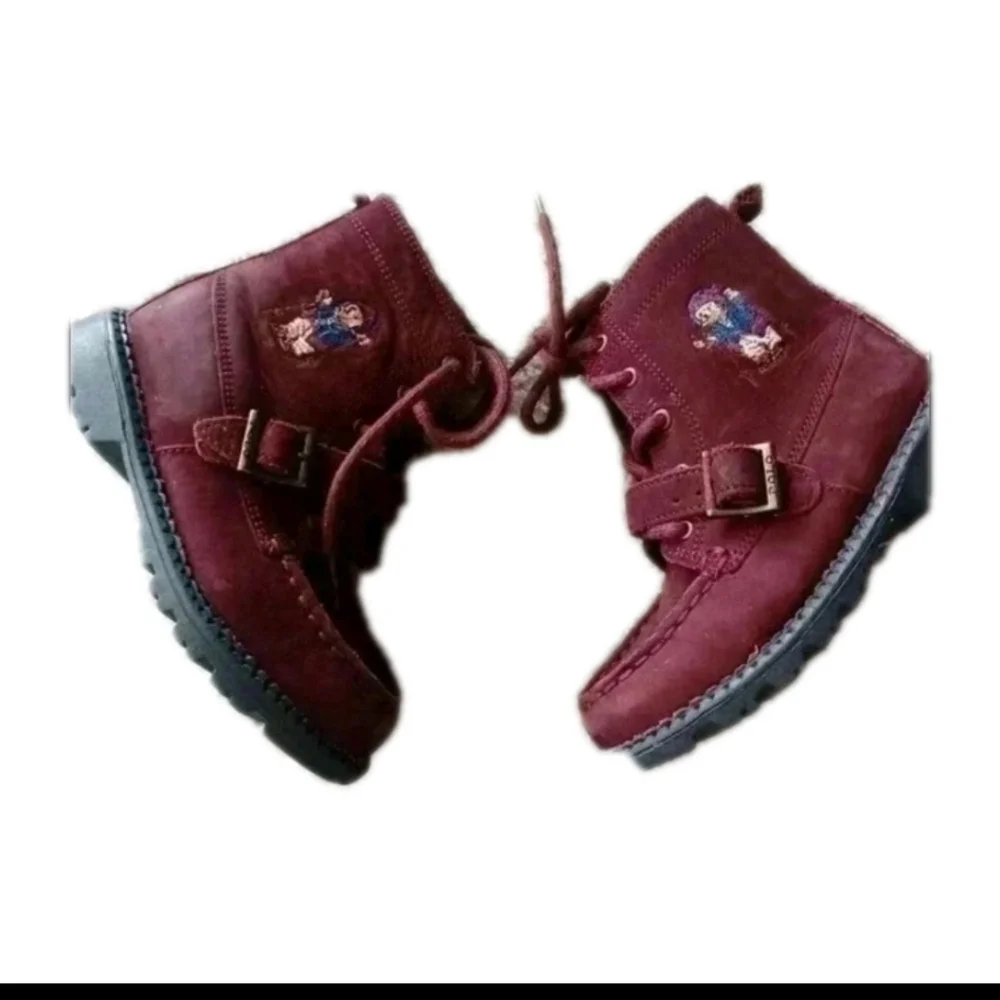 Ralph Lauren Kids Burgundy Ranger HI II Ski Polo Bear Suede Boots 10